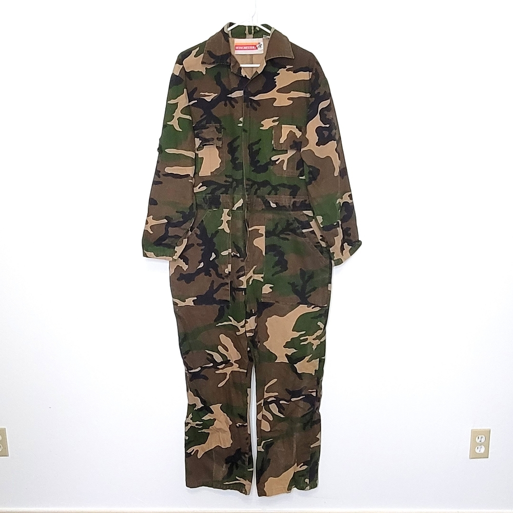 Winchester Camouflage Jumpsuit Coveralls Hunting Mechanic Military Size M